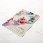 Kerst Retro Schilderen Pastel Custom Foto Folie Feestdagenkaart (Gedraaid)