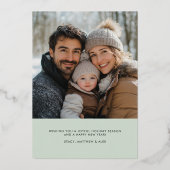 Kerst Retro Schilderen Pastel Custom Foto Folie Feestdagenkaart (Achterkant)