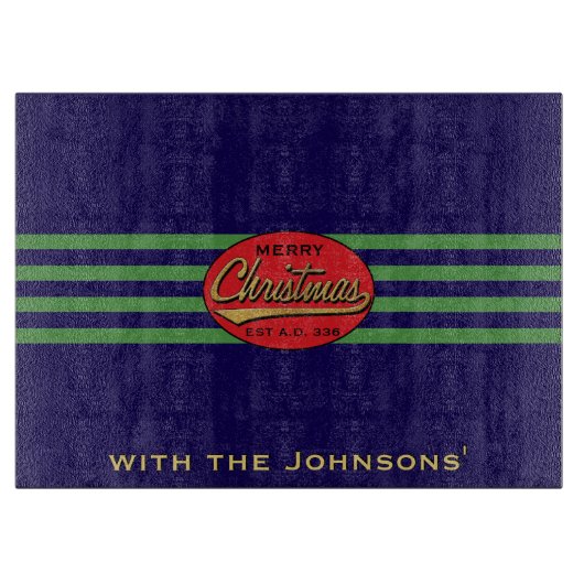 Kerst Retro Snijplank (Voorkant)