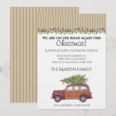 Kerst Retro Stationwagen Kaart (Voorkant / Achterkant)