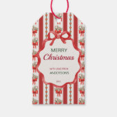 Kerst retro strepen grandmilenial gepersonaliseerd cadeaulabel (Voorkant)