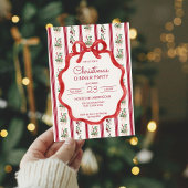 Kerst retro strepen grootmilenial diner partij kaart