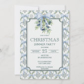 Kerst retro strepen grootmilenial diner partij kaart (Voorkant)