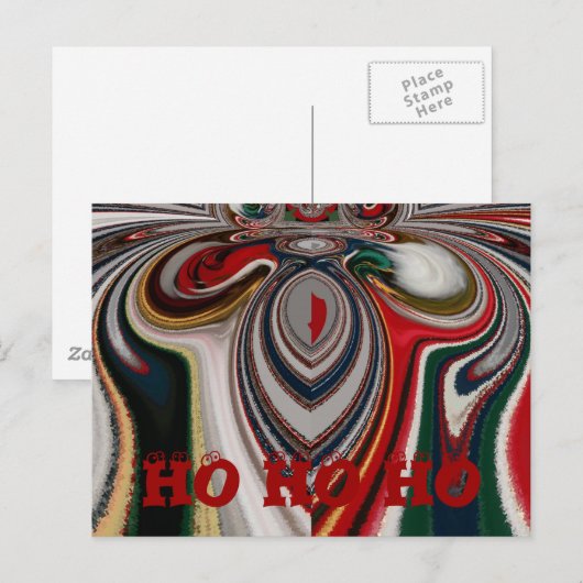 Kerst Retro  Textuur Abstracte Art Print Briefkaart (Voorkant / Achterkant)