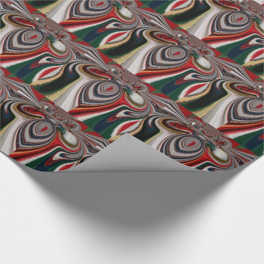 Kerst Retro  Textuur Abstracte Art Print Cadeaupapier (Hoek)