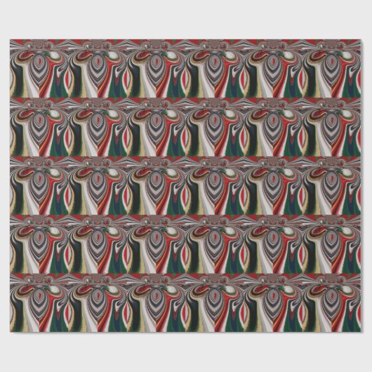 Kerst Retro  Textuur Abstracte Art Print Cadeaupapier (Vlak)