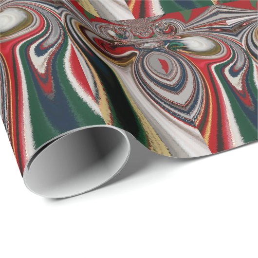 Kerst Retro  Textuur Abstracte Art Print Cadeaupapier (Rol Hoek)