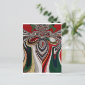 Kerst Retro  Textuur Abstracte Art Print Feestdagenkaart (Staand voorkant)