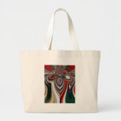 Kerst Retro  Textuur Abstracte Art Print Grote Tote Bag (Voorkant)