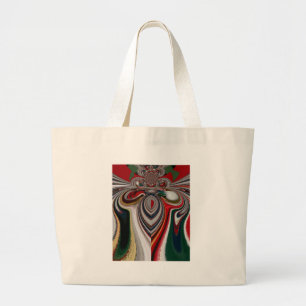 Kerst Retro  Textuur Abstracte Art Print Grote Tote Bag