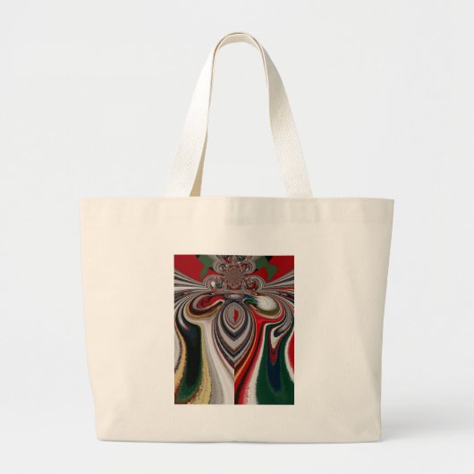 Kerst Retro  Textuur Abstracte Art Print Grote Tote Bag (Voorkant)