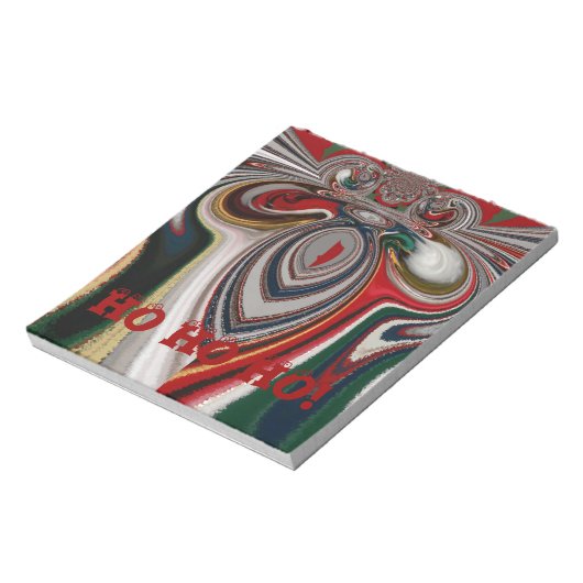 Kerst Retro  Textuur Abstracte Art Print Notitieblok (Linkerzijde)