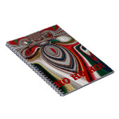 Kerst Retro  Textuur Abstracte Art Print Notitieboek (Rechterzijde)