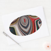 Kerst Retro  Textuur Abstracte Art Print Ovale Sticker (Envelop)