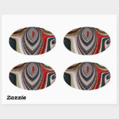 Kerst Retro  Textuur Abstracte Art Print Ovale Sticker (Vel)