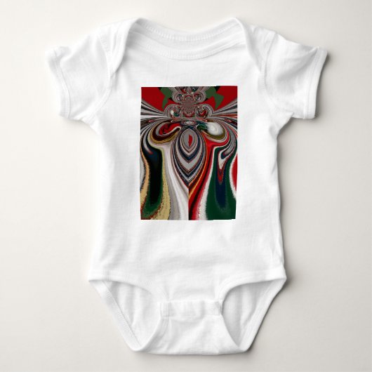 Kerst Retro  Textuur Abstracte Art Print Romper (Voorkant)