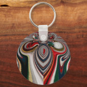 Kerst Retro  Textuur Abstracte Art Print Sleutelhanger (Voorkant)