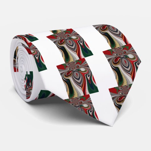 Kerst Retro  Textuur Abstracte Art Print Stropdas (Opgerold)