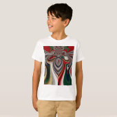 Kerst Retro Textuur Abstracte Art Print T-shirt (Voorkant volledig)
