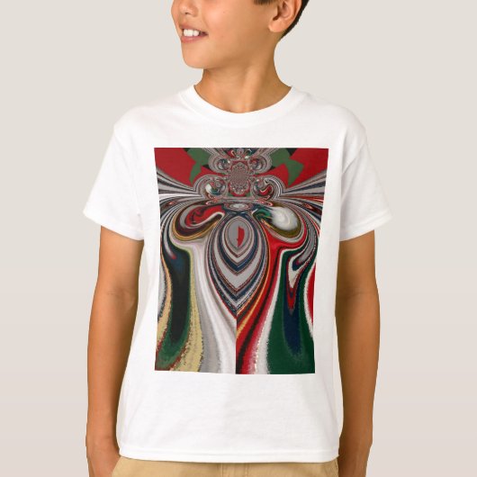 Kerst Retro Textuur Abstracte Art Print T-shirt (Voorkant)