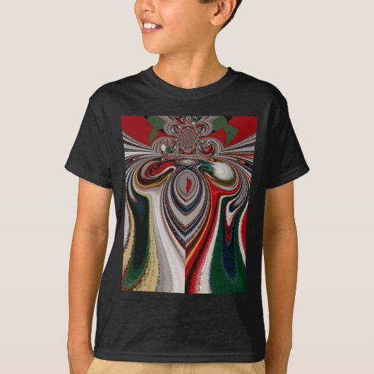 Kerst Retro  Textuur Abstracte Art Print T-shirt (Voorkant)