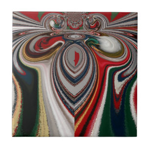 Kerst Retro Textuur Abstracte Art Print Tegeltje