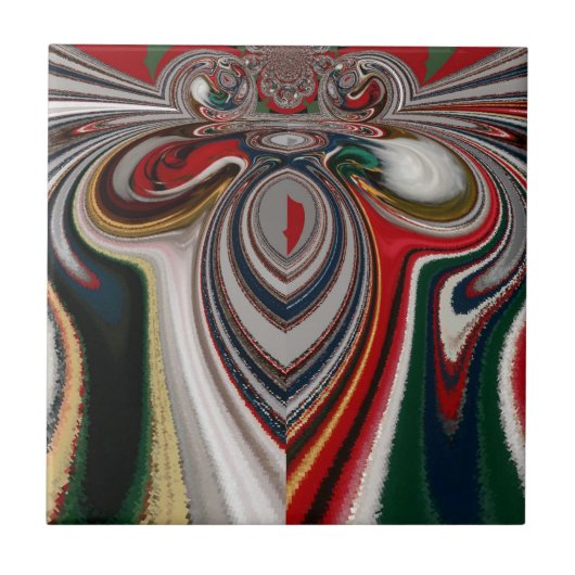 Kerst Retro Textuur Abstracte Art Print Tegeltje (Voorkant)