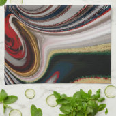 Kerst Retro Textuur Abstracte Art Print Theedoek (Gevouwen)