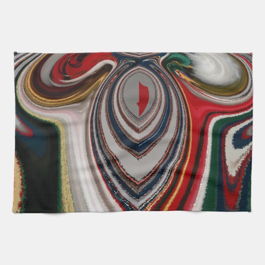 Kerst Retro Textuur Abstracte Art Print Theedoek (Horizontaal)