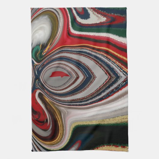 Kerst Retro  Textuur Abstracte Art Print Theedoek (Verticaal)