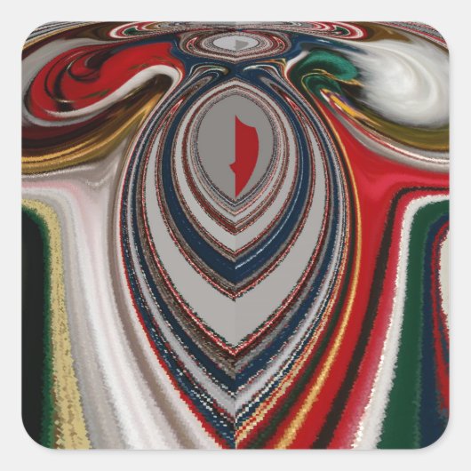 Kerst Retro  Textuur Abstracte Art Print Vierkante Sticker (Voorkant)