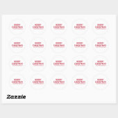 Kerst Retro Typografie Rood en Wit Ronde Sticker (Vel)