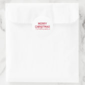 Kerst Retro Typografie Rood en Wit Ronde Sticker (Tas)