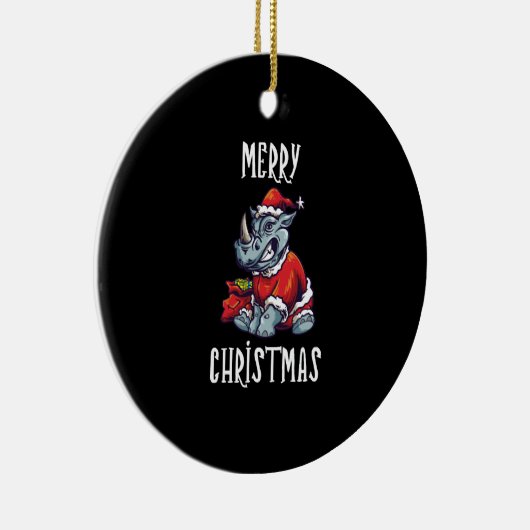 Kerst  Rhino Retro Keramisch Ornament (Rechts)