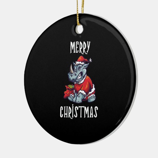 Kerst  Rhino Retro Keramisch Ornament (Links)