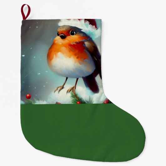 Kerst Robin 1 Grote Kerstsok (Voorkant)