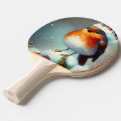 Kerst Robin (1) Tafeltennisbatje (Voorkant Gekanteld)