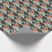 Kerst Robin 2 Cadeaupapier (Hoek)