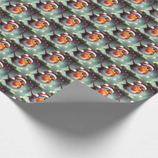 Kerst Robin 2 Cadeaupapier (Hoek)