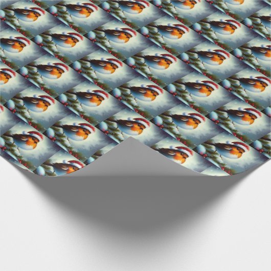 Kerst Robin 3 Cadeaupapier (Hoek)