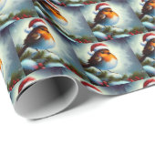 Kerst Robin 3 Cadeaupapier (Rol Hoek)