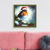Kerst Robin 3 Canvas Afdruk (Insitu (Woonkamer))