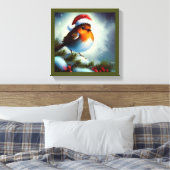 Kerst Robin 3 Canvas Afdruk (Insitu (Slaapkamer))