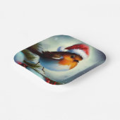 Kerst Robin 3 Papieren Bordje (Gebogen)