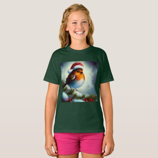 Kerst Robin 3 T-shirt (Voorkant volledig)