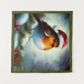 Kerst Robin 3 Wandkleed (Voorkant (horizontaal))