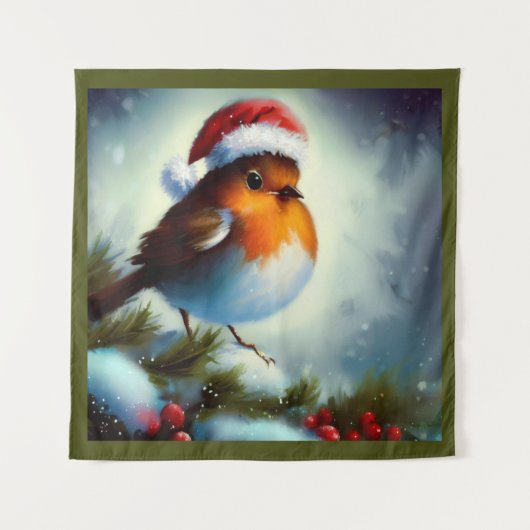 Kerst Robin 3 Wandkleed (Voorkant)