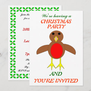 Kerst Robin Aangepaste Feest Uitnodigingen