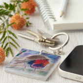 Kerst Robin Acryl Sleutelhanger (Voorkant Rechts)