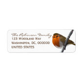 Kerst Robin Bird Vakantie retour adres labels (Voorkant)